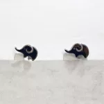 Bölcs Elefánt Ezüst Fülbevaló Szilikon Véggel