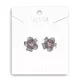 Hajnali Harmat Ezüst Virágfülbevaló Szilikon Véggel
