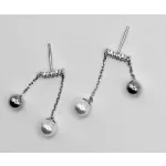 Asszimetria  Ezüst Fülbevaló Szilikon Véggel