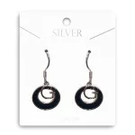 Grafikus Monogram Ezüst Fülbevaló akasztós