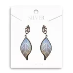 Levél Ezüst Fülbevaló szilikonos bedugós