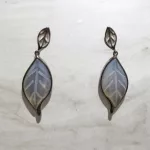 Levél Ezüst Fülbevaló szilikonos bedugós