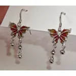 Bronzszárnyú Pillangó Ezüst Fülbevaló akasztós