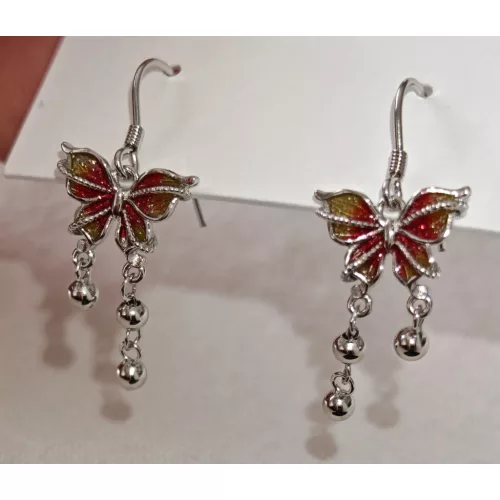 Bronzszárnyú Pillangó Ezüst Fülbevaló akasztós