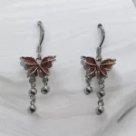 Bronzszárnyú Pillangó Ezüst Fülbevaló akasztós