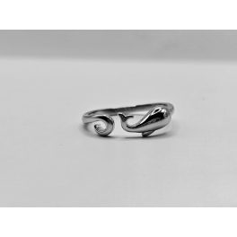 Bálnás nyitott ezüst gyűrű