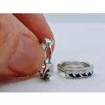 Fekete Fehér karika ezüst fülbevaló