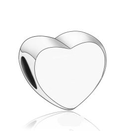Gravírozható szív alakú ezüst charm