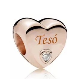 Tesó Rozéarany Szív Charm