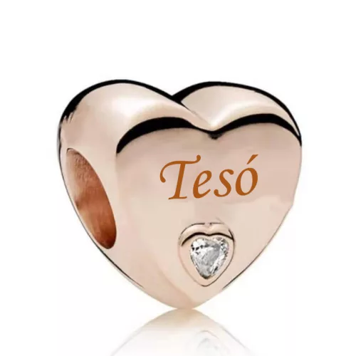 Tesó Rozéarany Szív Charm