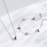 Fukszia Pillangó Tánca ezüst szett