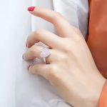 Rózsaszín köves pavé szív ezüstékszer  szett gyűrű nyaklánc fülbevaló 9-es gyűrűmérettel