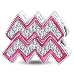 Pink Vízöntő Csillagjegy Ezüst Charm