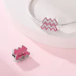 Pink Vízöntő Csillagjegy Ezüst Charm