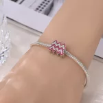 Pink Vízöntő Csillagjegy Ezüst Charm