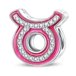 Pink Bika Csillagjegy Ezüst Charm