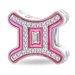 Pink Ikrek Csillagjegy Ezüst Charm