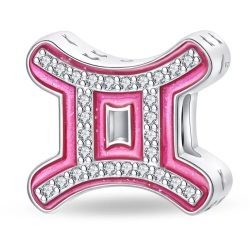 Pink Ikrek Csillagjegy Ezüst Charm