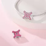 Pink Ikrek Csillagjegy Ezüst Charm