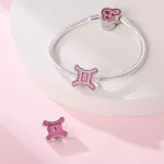 Pink Ikrek Csillagjegy Ezüst Charm