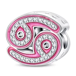 Pink Rák Csillagjegy Ezüst Charm