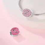 Pink Rák Csillagjegy Ezüst Charm