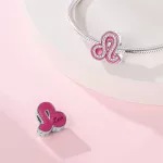 Pink Oroszlán Csillagjegy Ezüst Charm