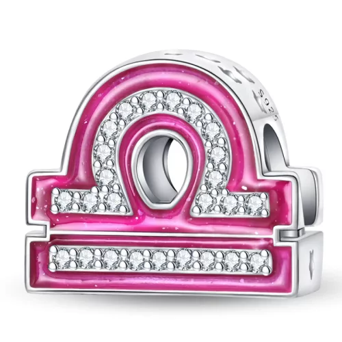 Pink Mérleg Csillagjegy Ezüst Charm