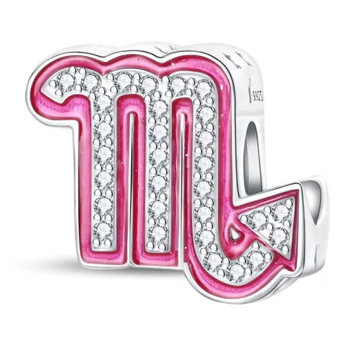 Pink Skorpió Csillagjegy Ezüst Charm
