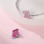 Pink Skorpió Csillagjegy Ezüst Charm
