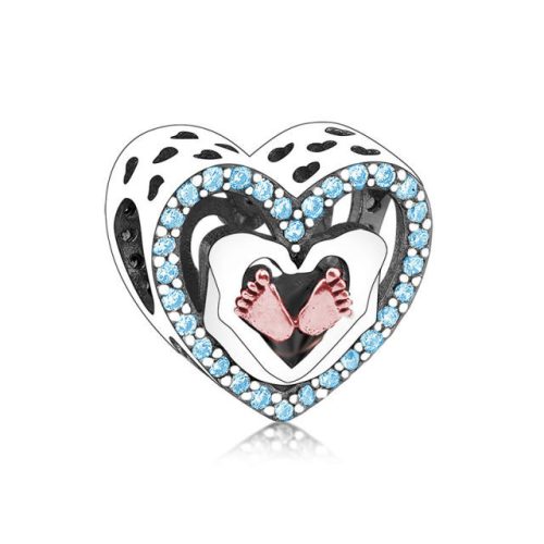 Kisfiú Babatappancsok szív alakú ezüst charm