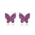 Rózsaszín köves pillangó ezüst fülbevaló bedugós