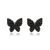 Fekete köves pillangó ezüst fülbevaló bedugós