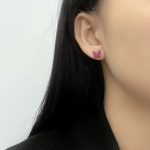 Fekete köves pillangó ezüst fülbevaló bedugós