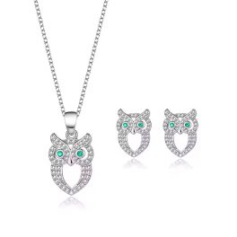 Bölcs Bagoly Szikrázása ezüst ékszer szett